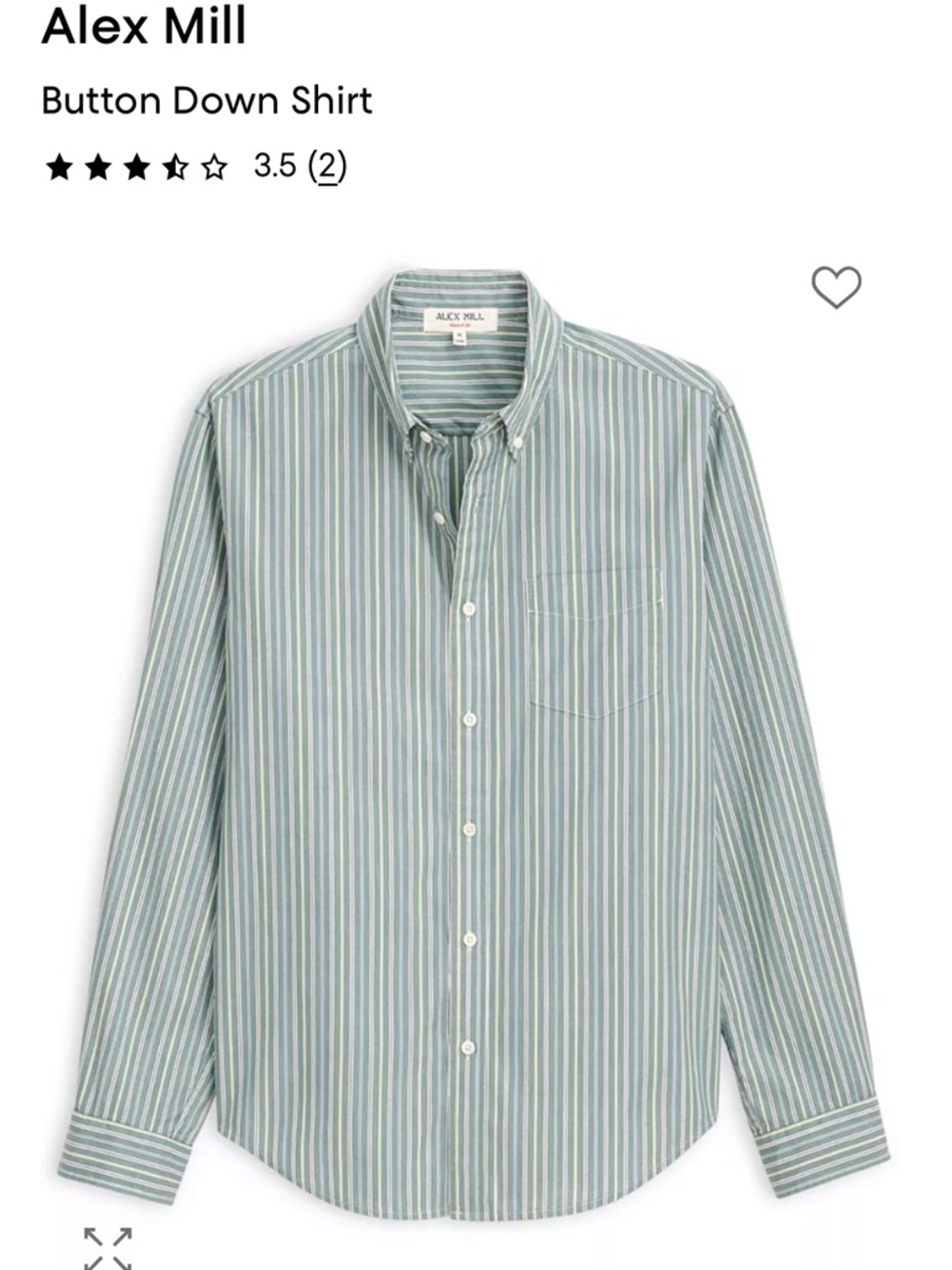 Alex Mill Green Stripe Button Down NWT - Picture 3 of 8